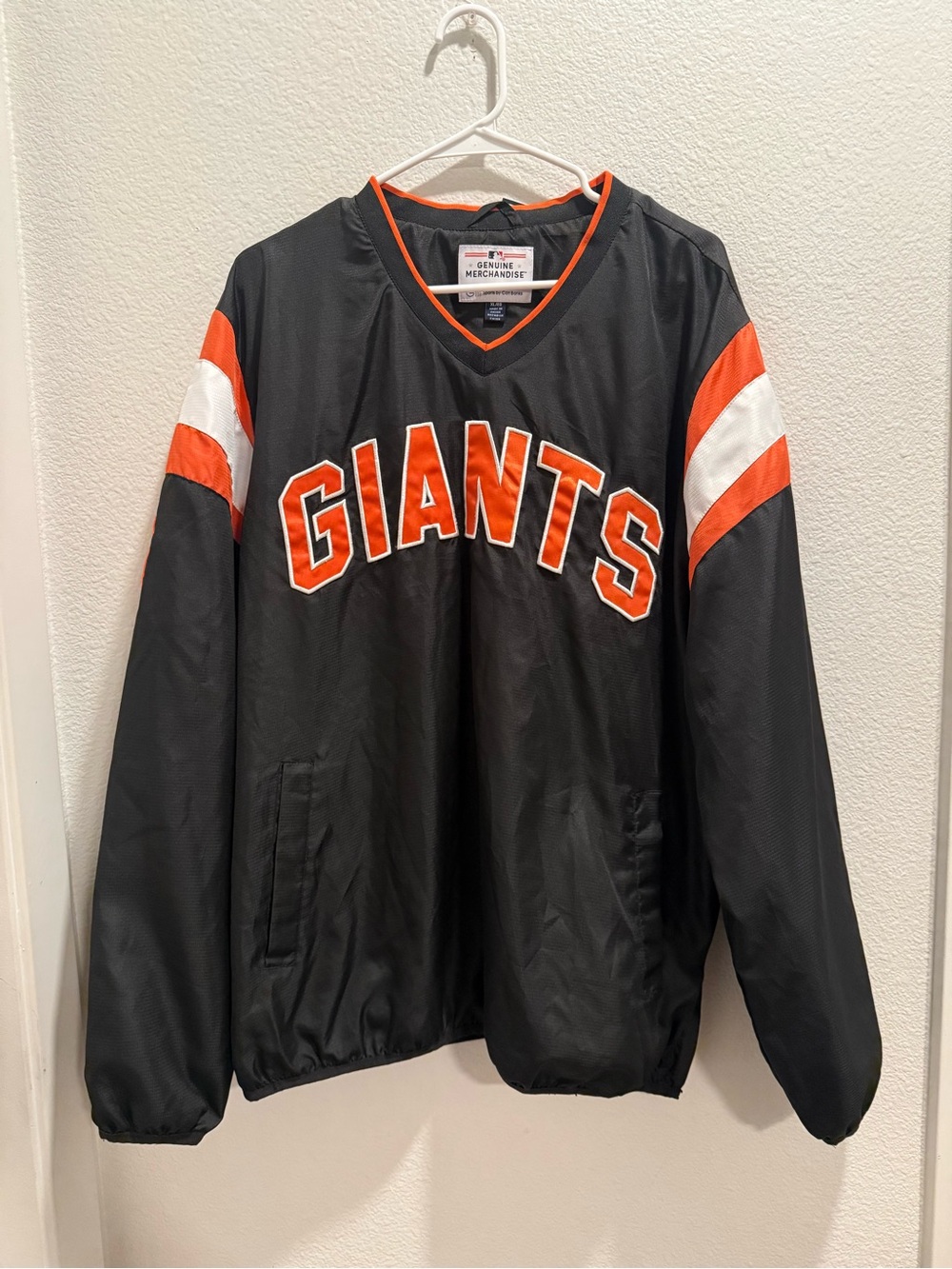 San Francisco Giants Pullover Windbreaker Jacket - Black & Orange